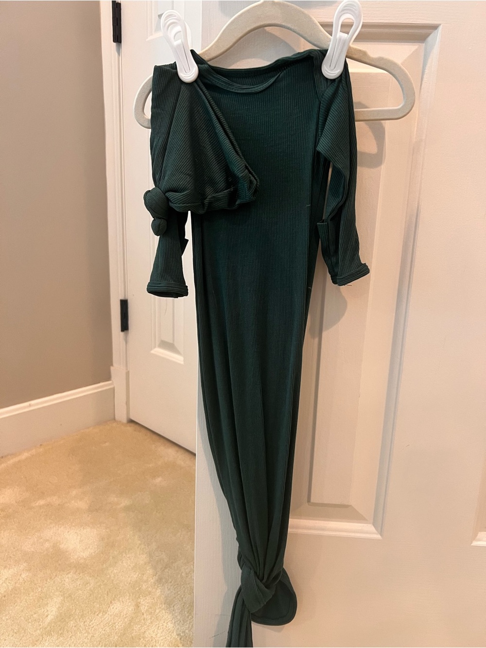 Boutique —Forest Green infant gown with matching hat